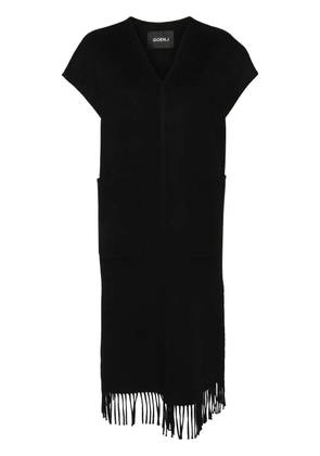 Goen.J double-faced fringed dress - Black