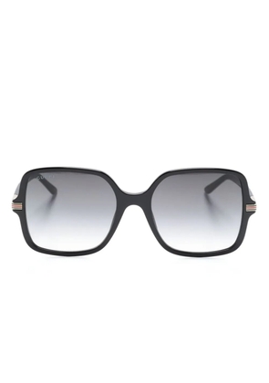 Gucci Eyewear logo-engraved oversize-frame sunglasses - Black