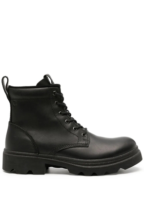 ECCO Grainer logo-embossed leather boots - Black