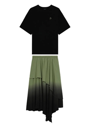 tout a coup layered cotton midi skirt - Black