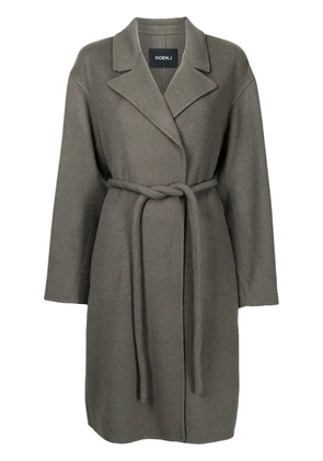 Goen.J peak-lapel belted coat - Grey
