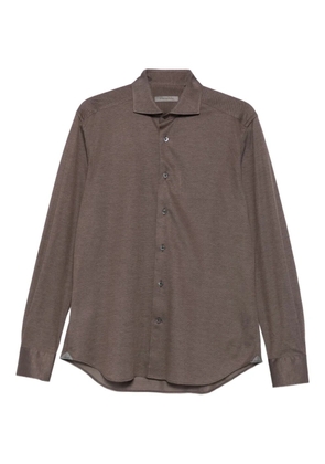 Corneliani textured long-sleeved shirt - Brown