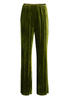 Forte Forte elasticated-waist flared velvet trousers - Green