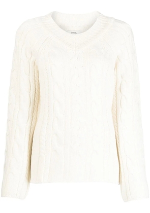 Goen.J cable-knit wool-blend sweater - White