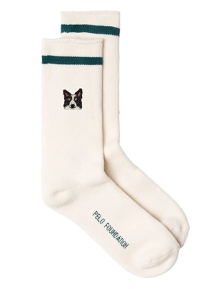 PELO FOUNDATION border collie-patch socks - White