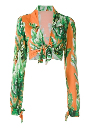 Amir Slama printed crop top - Orange