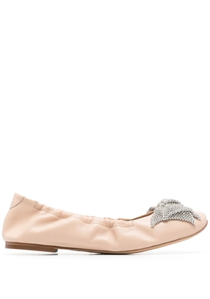 Casadei rhinestone-bow ballerina shoes - Pink