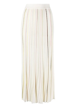 Sonia Rykiel striped pleated maxi skirt - White