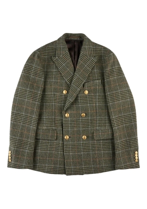 slowear x Incotex double-breasted prince wales blazer - Green