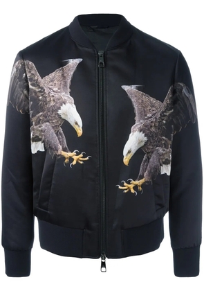Neil Barrett eagle print bomber jacket - Black