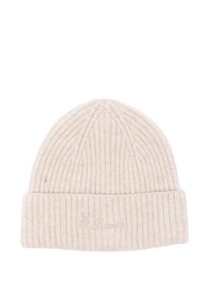 MC2 Saint Barth Moss ribbed-logo beanie hat - Neutrals