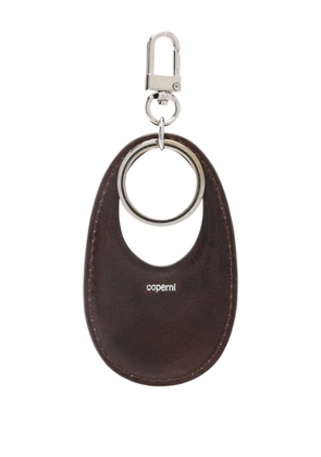 Coperni Swipe leather keychain - Brown