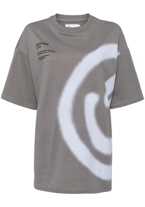izzue smiley-print cotton T-shirt - Grey
