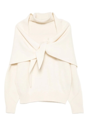 System scarf knited jumper - Neutrals