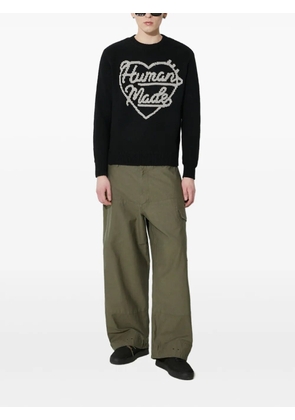 Human Made logo-patch trousers - Green