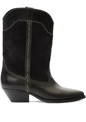 ISABEL MARANT x Duerto suede panel stitching boots - Black