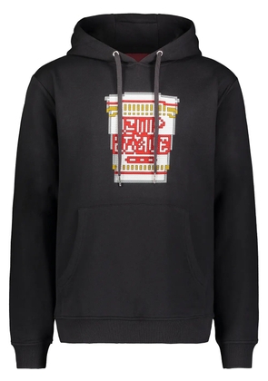 Mostly Heard Rarely Seen 8-Bit Hot Pasta print hoodie - Black
