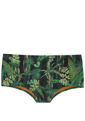 Lygia & Nanny Copacabana leaf-print swimming trunks - Green