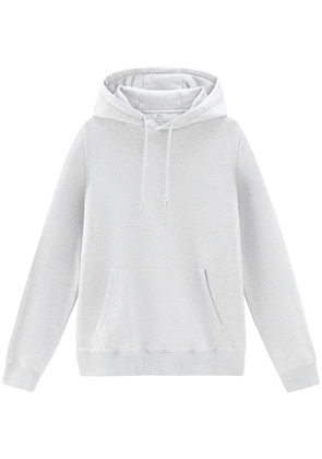 Woolrich logo-embroidered cotton hoodie - Grey