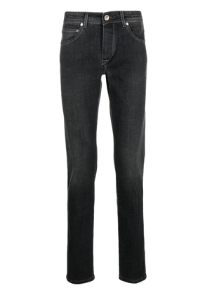 Barba logo-patch stretch skinny jeans - Black