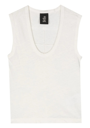 Thom Krom scoop-neck linen blend tank top - Neutrals