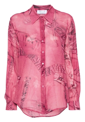Blumarine all-over graphic-print shirt - Pink