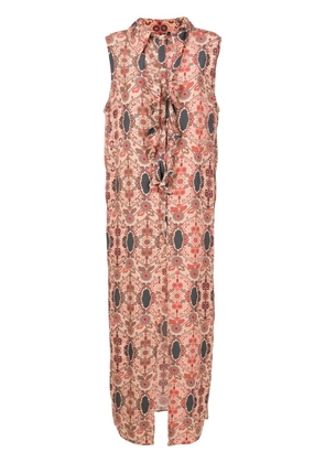 Amir Slama floral-print sleeveless shirt dress - Multicolour