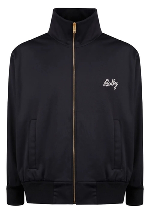 Bally logo-embroidered zip-up sweatshirt - Blue