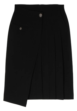 J Koo asymmetric wraped skirt - Black