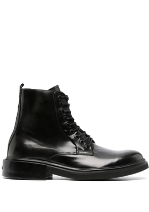 Calvin Klein leather lace-up boots - Black