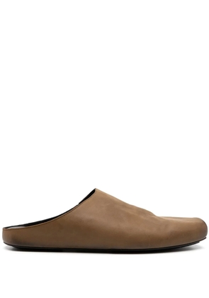 Uma Wang square-toe leather slippers - Green