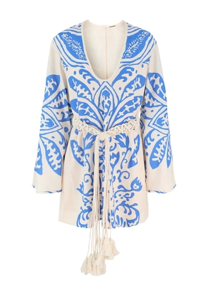 Alexis bell-sleeve mini dress - White