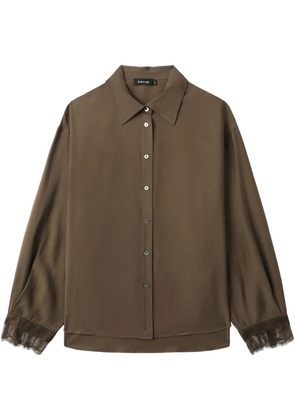 tout a coup lace-cuffs shirt - Brown