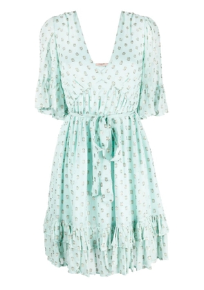 TWINSET fil-coupé jacquard mini dress - Green
