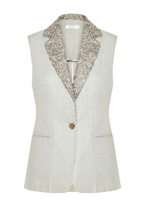 Barba collar-embellished waistcoat - Grey