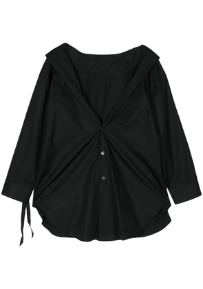 marina yee draped cotton shirt - Black