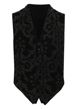 Yohji Yamamoto patterned-jacquard waistcoat - Black
