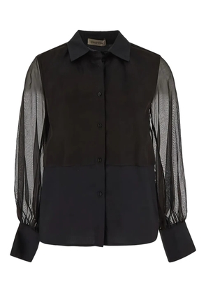 Gentry Portofino semi-sheer sleeve shirt - Black