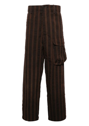 Uma Wang vertical-stripe drop-crotch trousers - Brown