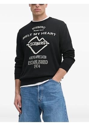 Iceberg graphic-lettering crew-neck sweatshirt - Black