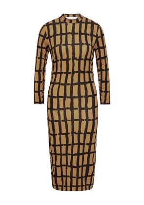 Proenza Schouler grid-print midi dress - Neutrals