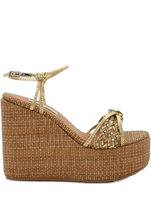 Casadei Zeppa woven wedge sandals - Gold