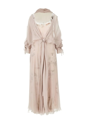 Alberta Ferretti floral-print midi dress - Neutrals