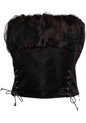 Andersson Bell ISLA shirred crop bustier - Black