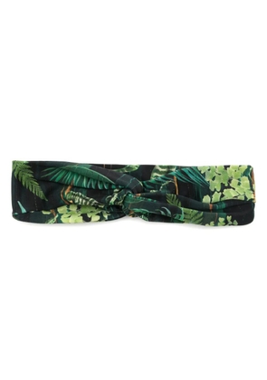 Lygia & Nanny Bethania leaf-print twisted head band - Green