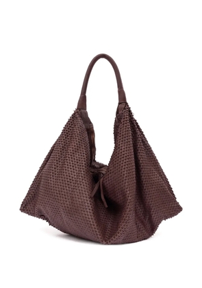 SOMMET textured shoulder bag - Brown
