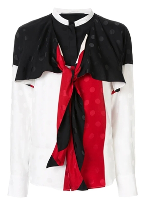 Haider Ackermann drape neck colour block blouse - White