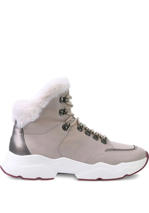 Hogl Luis faux fur-trimmed lace-up boots - Neutrals