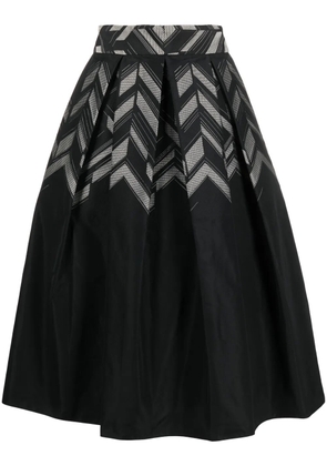 Gemy Maalouf chevron-print pleated midi skirt - Black
