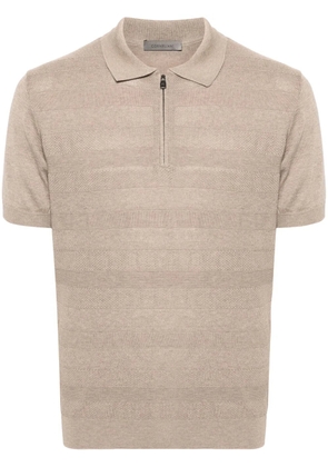 Corneliani ribbed-knit polo shirt - Neutrals